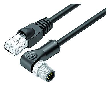 Tecnología de automatización -  transmisión de datos--Cable de conexión conector macho en ángulo - conector RJ45_VL_RJ45_77-9753_WS-77-3527-64708_black