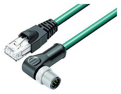 Tecnología de automatización -  transmisión de datos--Cable de conexión conector macho en ángulo - conector RJ45_VL_RJ45_77-9753_WS-77-3527-34708_blgr